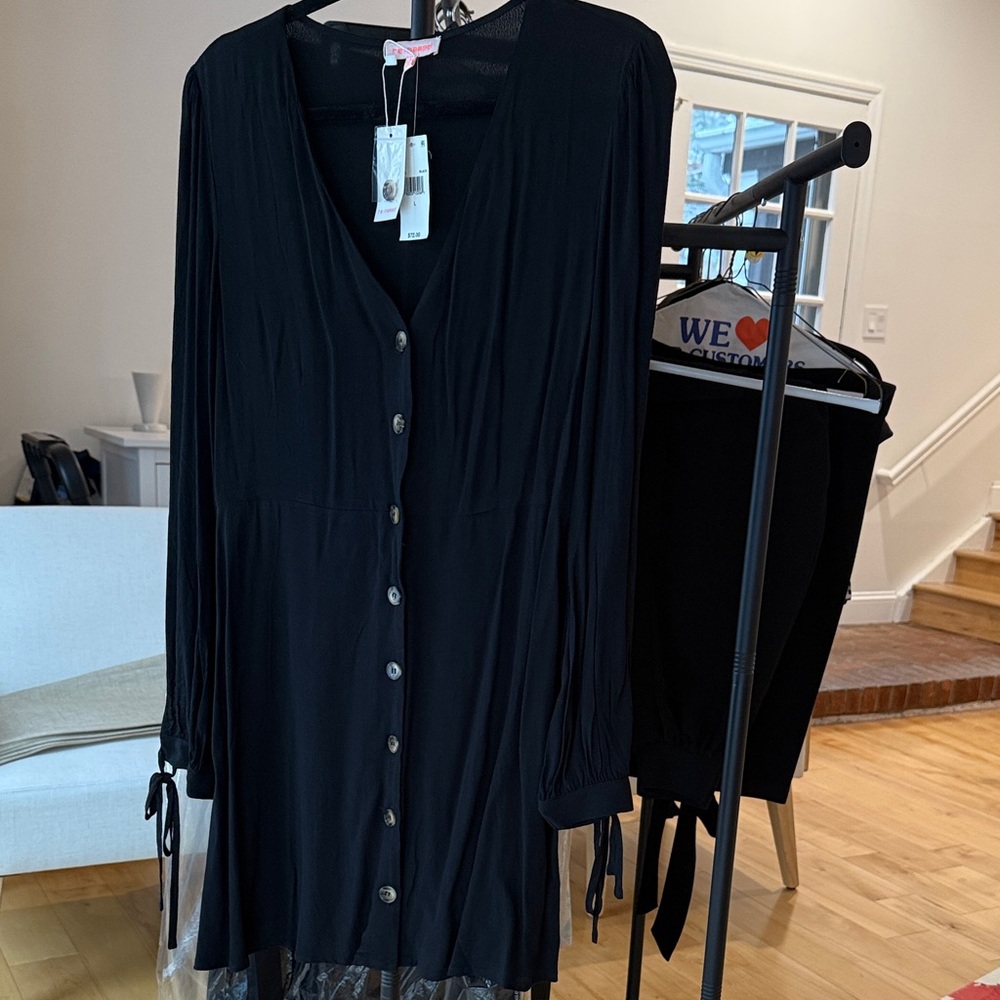 re:named Black Button-Down Dress